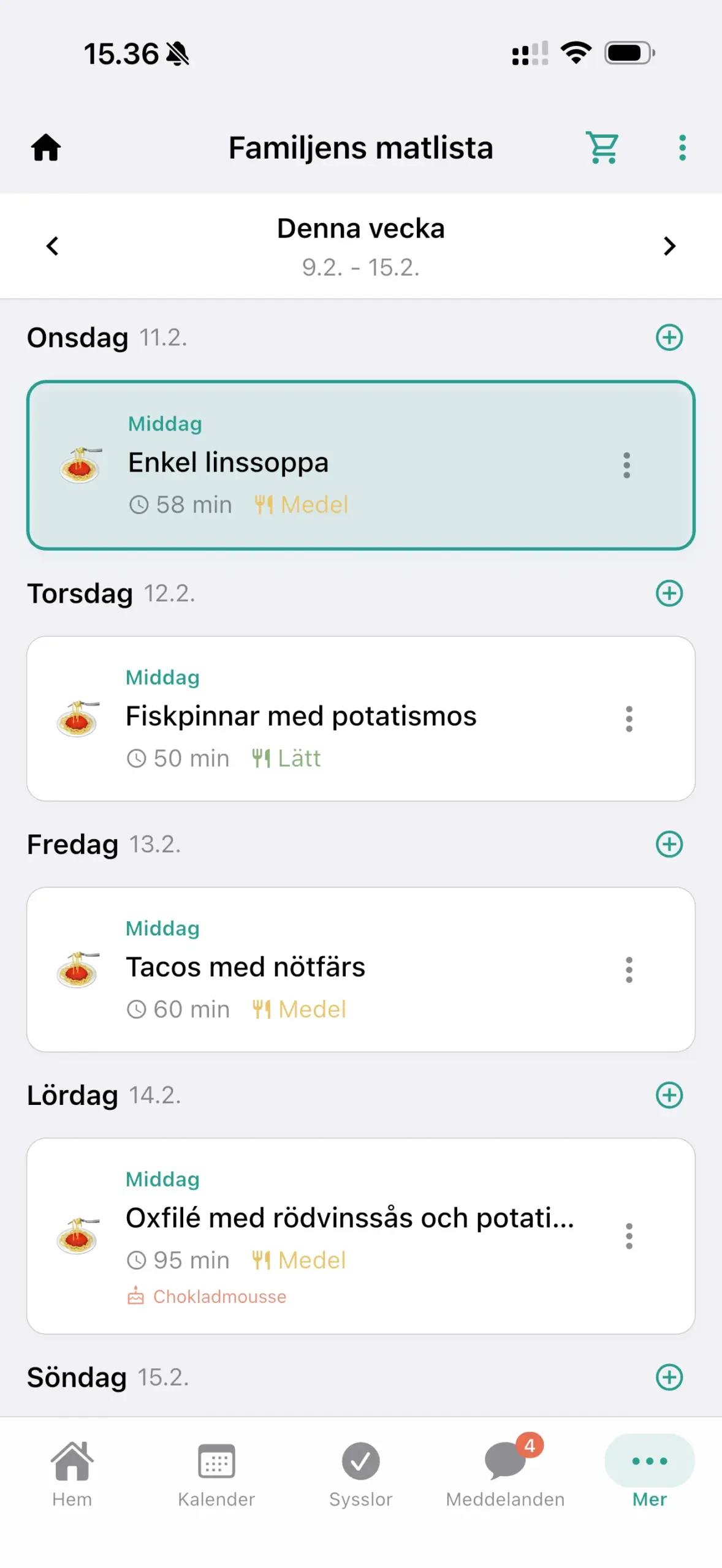 Home Swedish menu